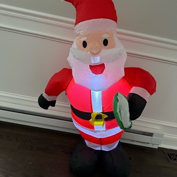 NEW 4FT Christmas Inflatable Santa Claus with Candy Cane, LED Lights - Picture 2 of 4